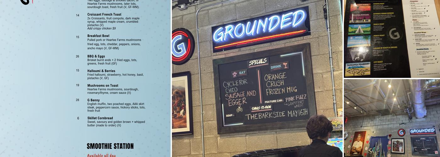 Grounded Kitchen, Coffee & Bar Menu