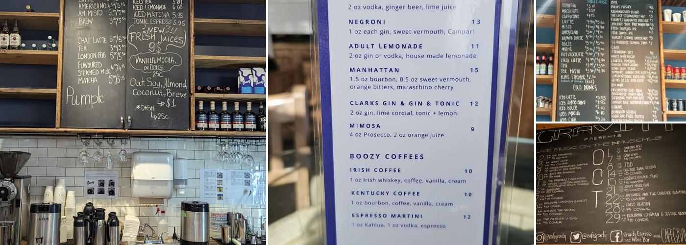 Cafe Gravity Menu