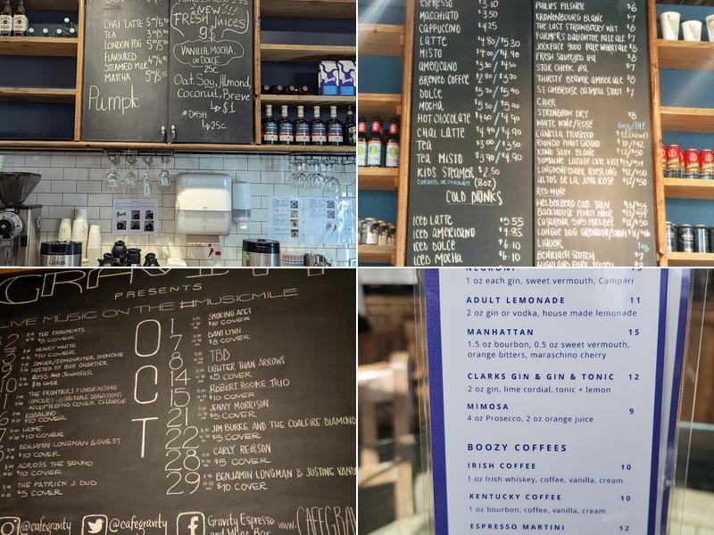 Cafe Gravity Menu