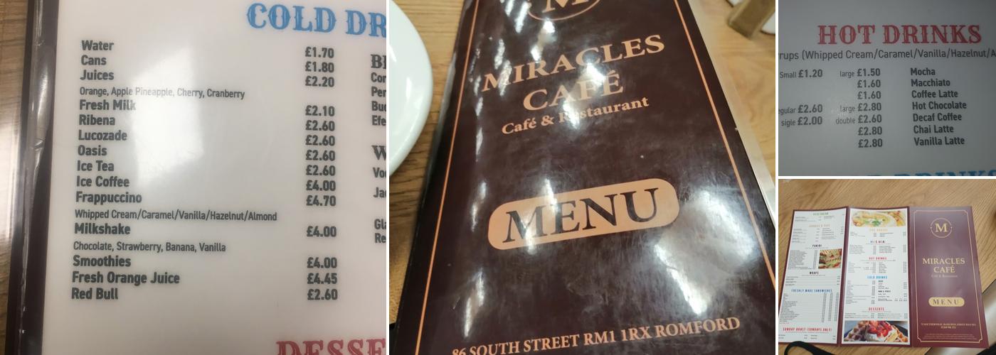 Miracles Cafe/Restaurant Menu