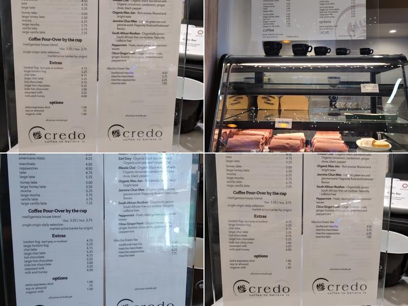 Credo Coffee Menu