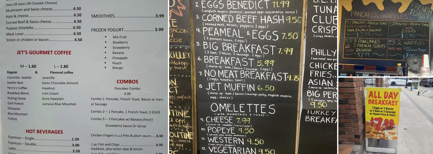 Jet Cafe Menu