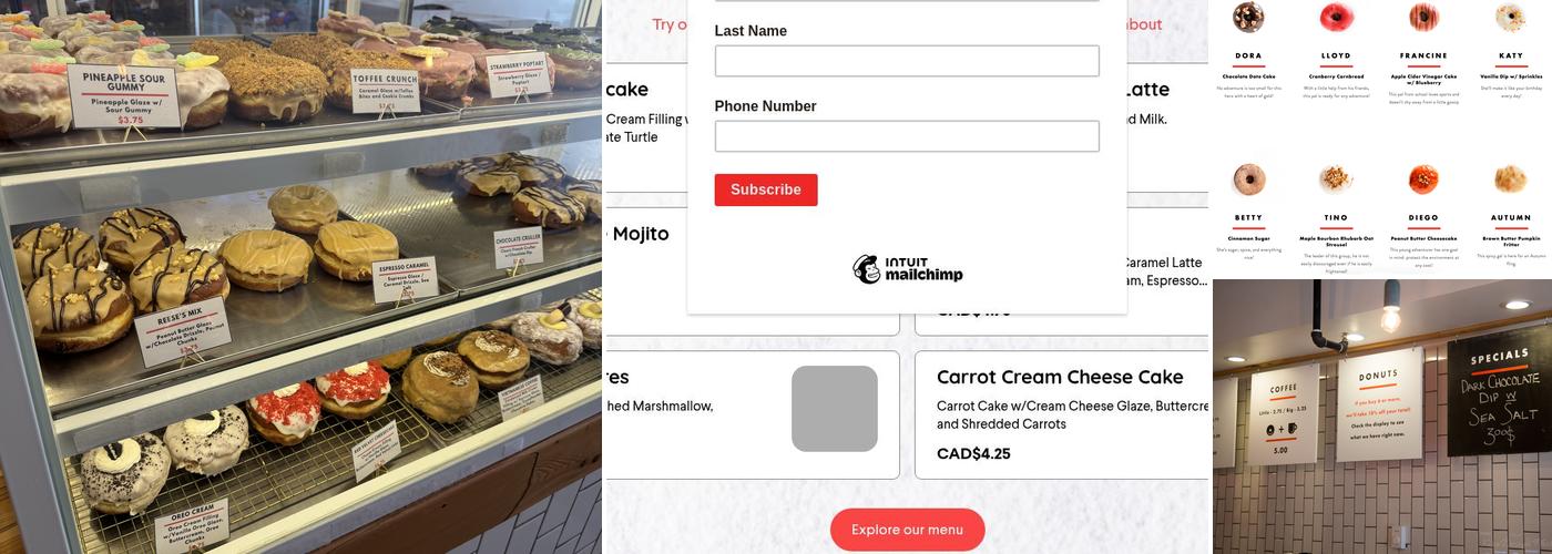 Bronuts & Coffee Menu