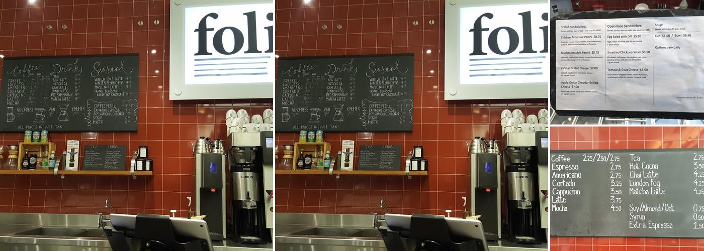 folio café Menu