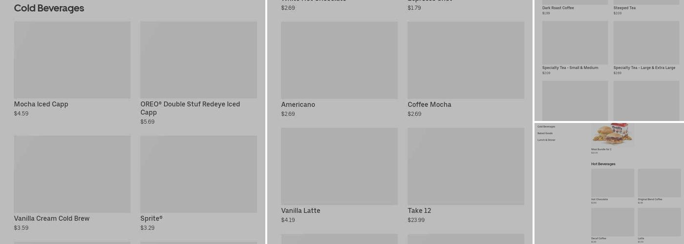 Tim Hortons Menu