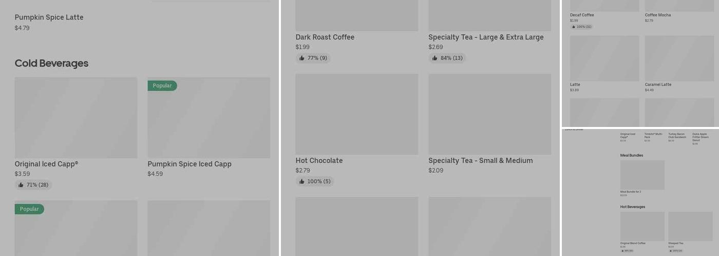 Tim Hortons Menu