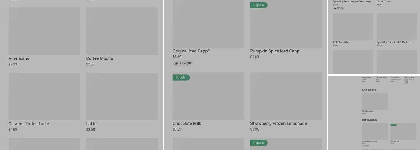 Tim Hortons Menu