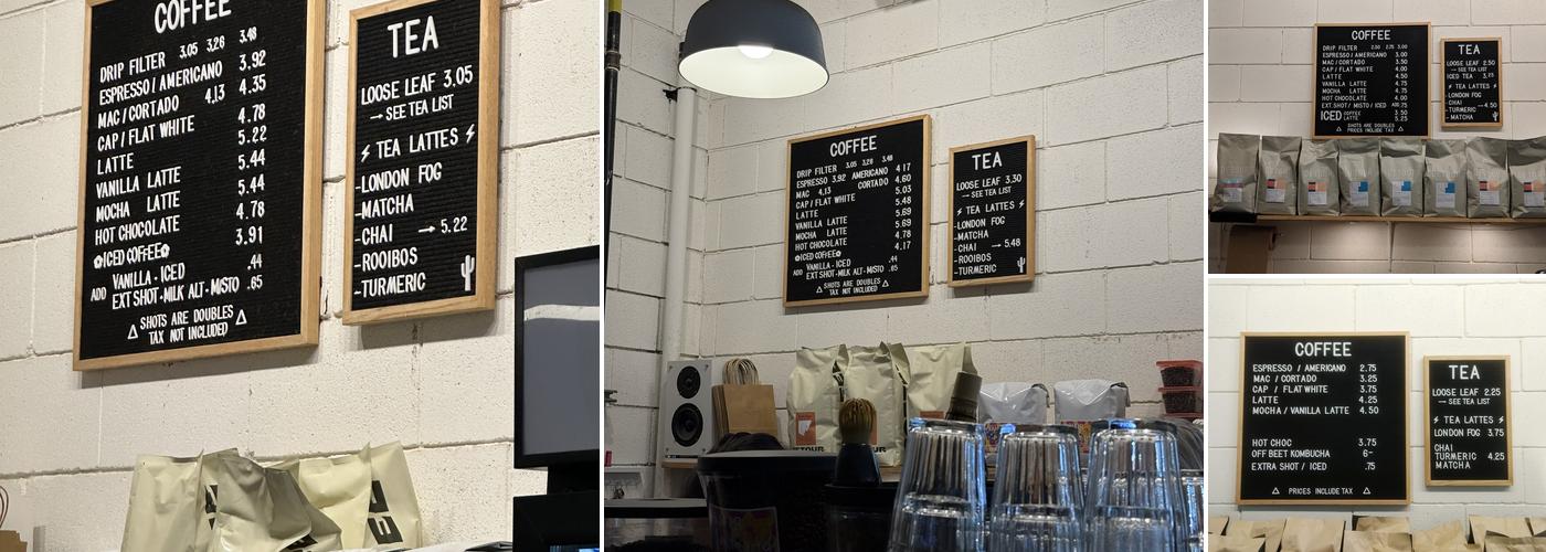 Weird Harbour Espresso Bar Menu