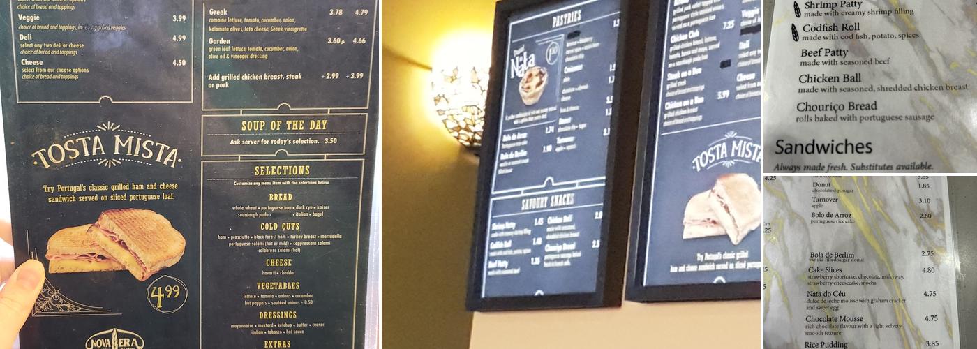 Nova Era Bakery Menu