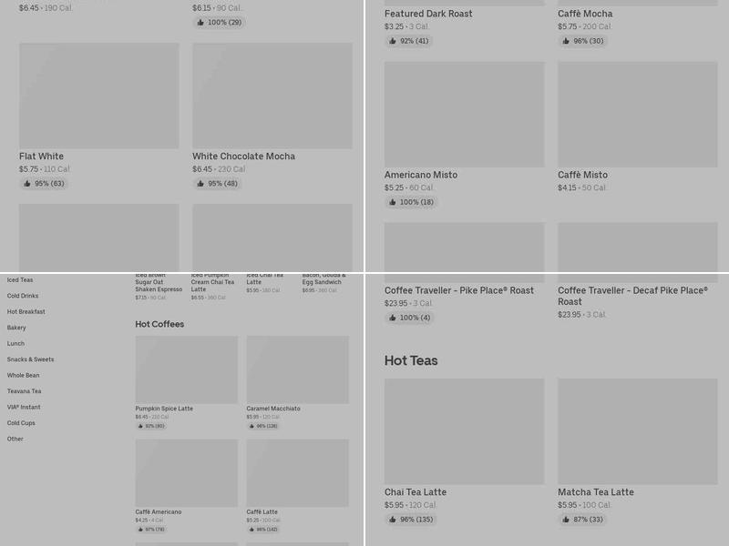 Starbucks Menu
