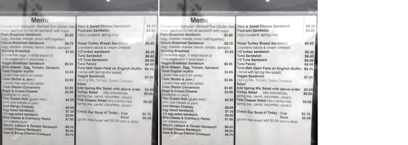 Taste - A Place For Coffee Menu