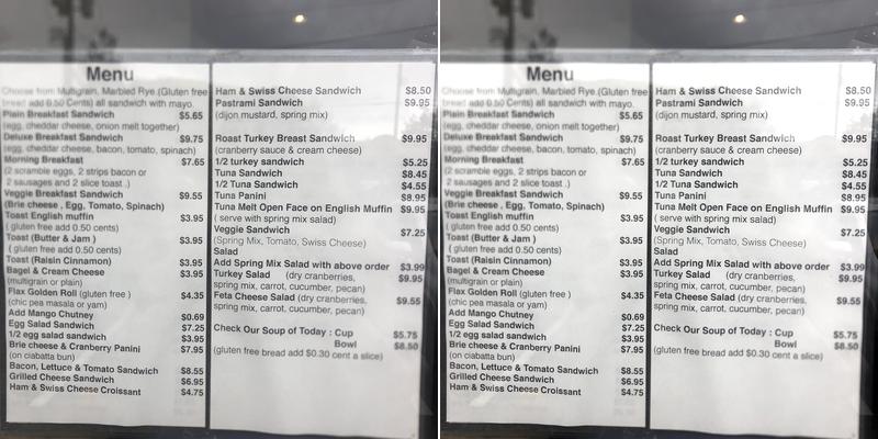 Taste - A Place For Coffee Menu