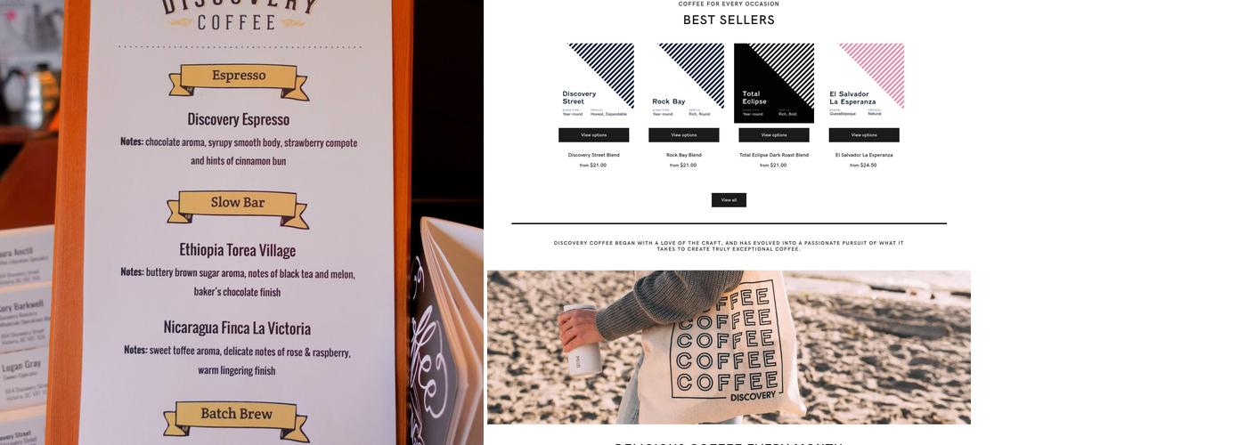 Discovery Coffee Menu