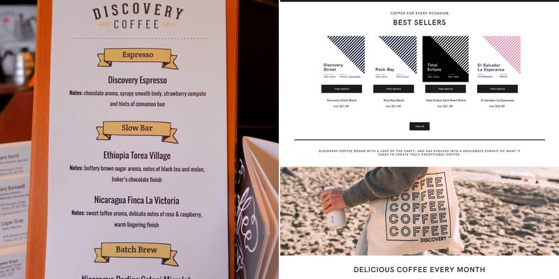 Discovery Coffee Menu