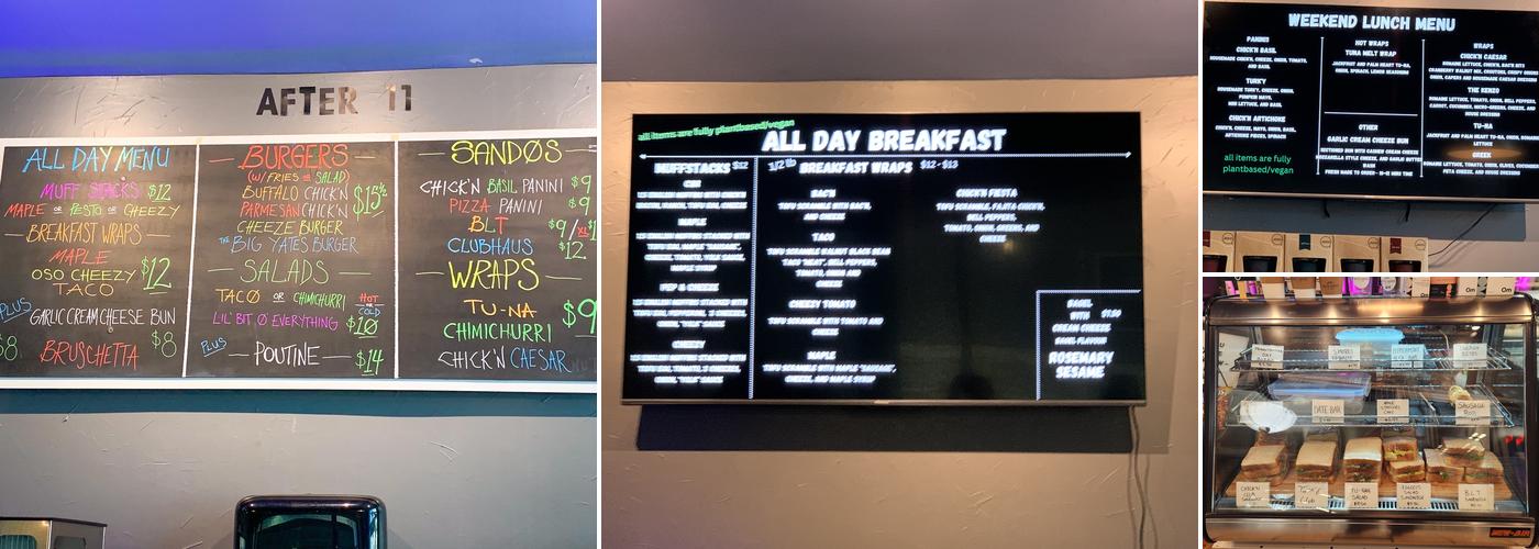 Yates Coffee Bar Menu