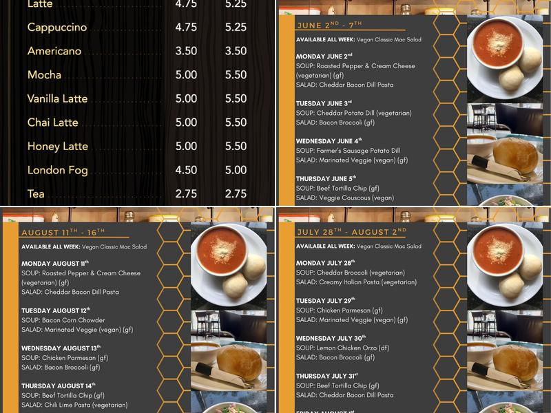 Honey Bun Café Menu