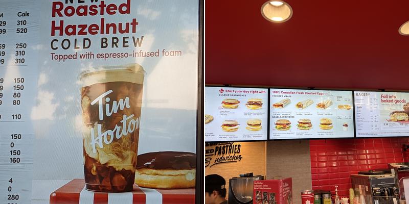 Tim Hortons Menu