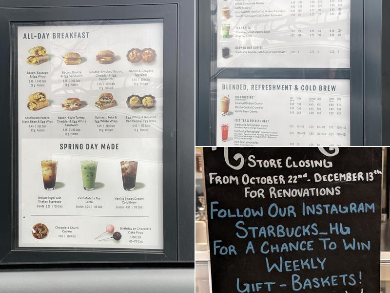 Starbucks Menu