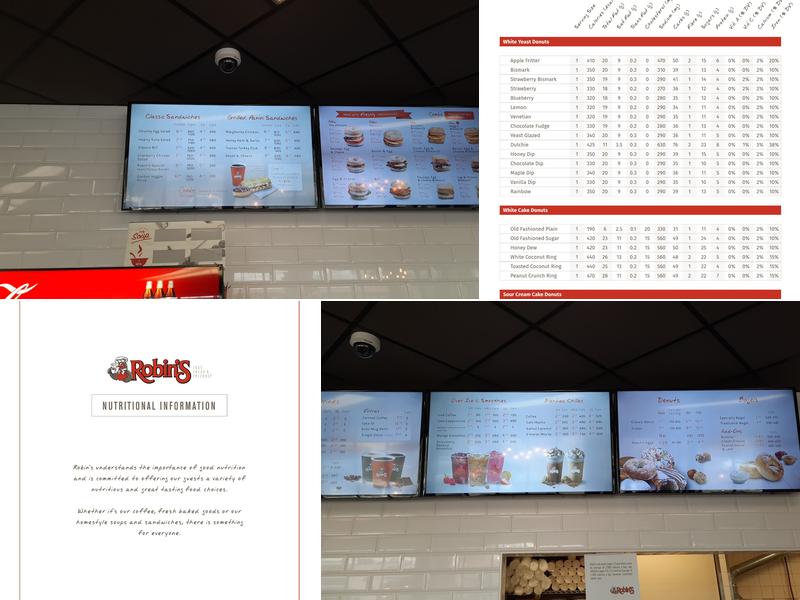 Robin's Donuts Menu