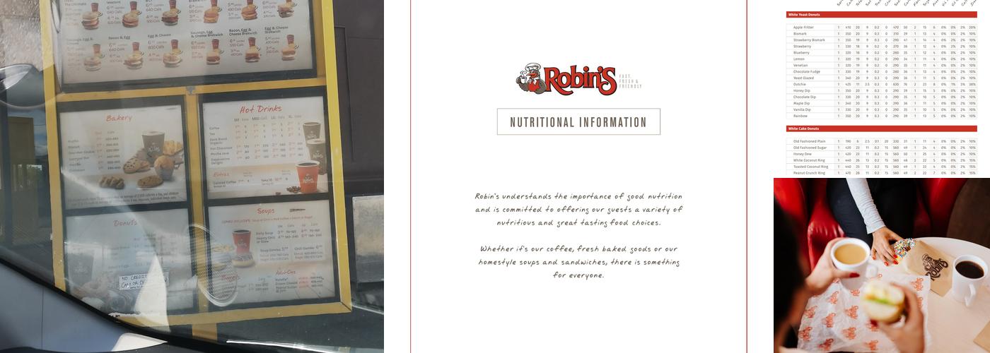 Robin's Donuts Menu