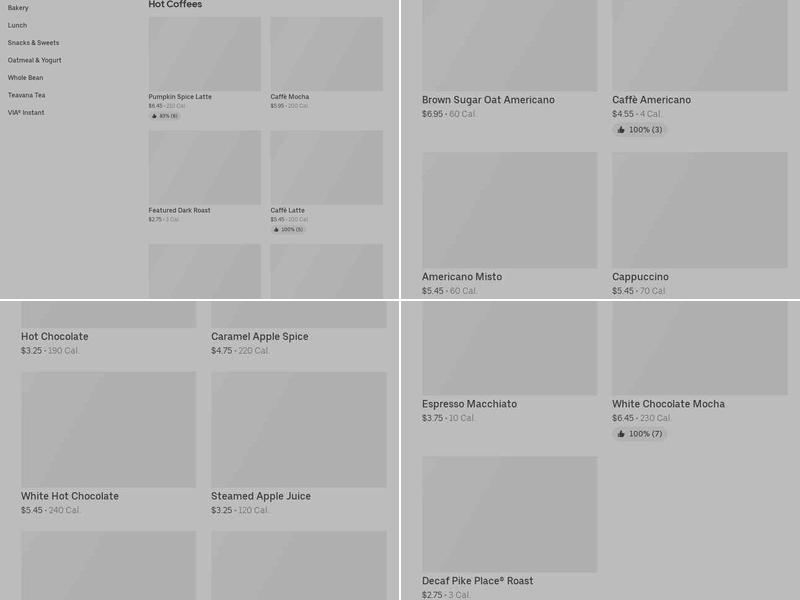 Starbucks Menu