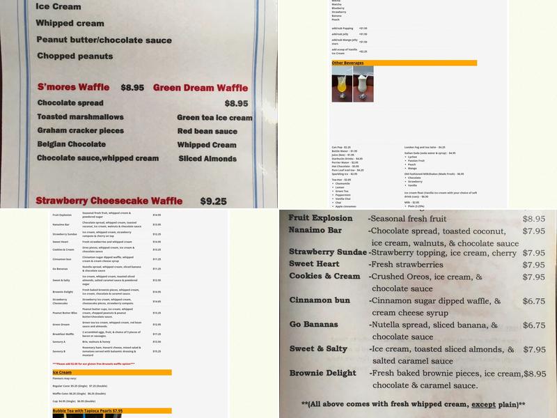 Waffle Magic Menu