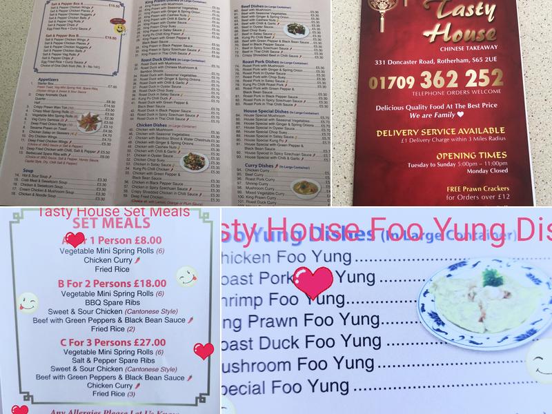 Tasty House Chinese takeaway Menu