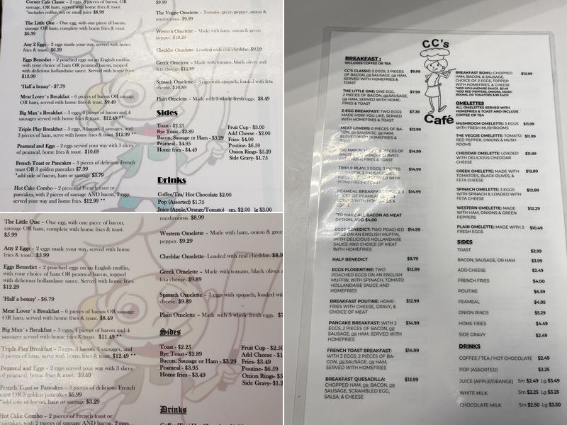 CC’s Café Menu