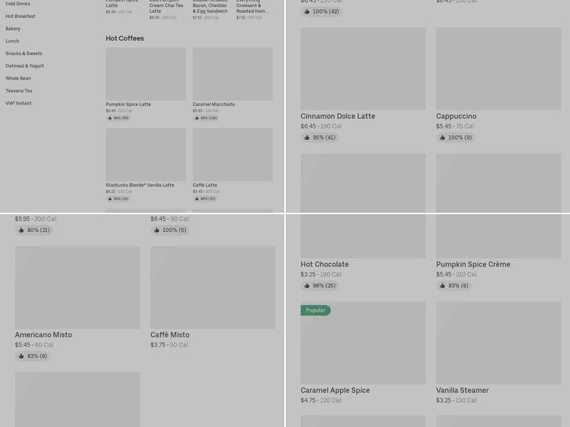 Starbucks Menu