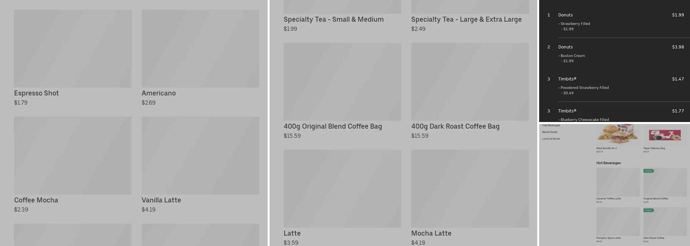 Tim Hortons Menu