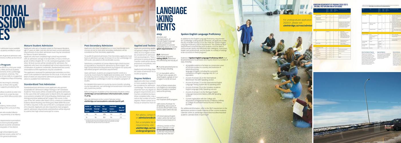 University of Lethbridge Menu