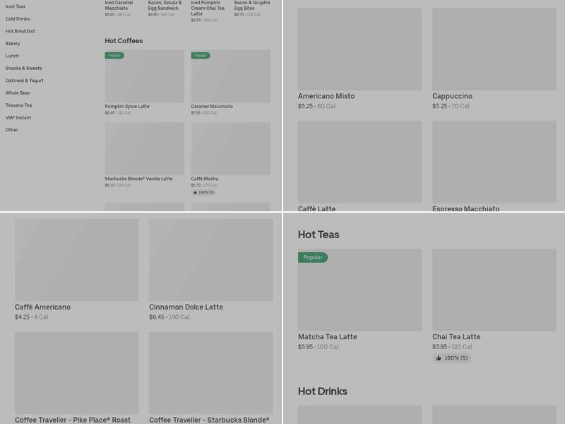 Starbucks Menu