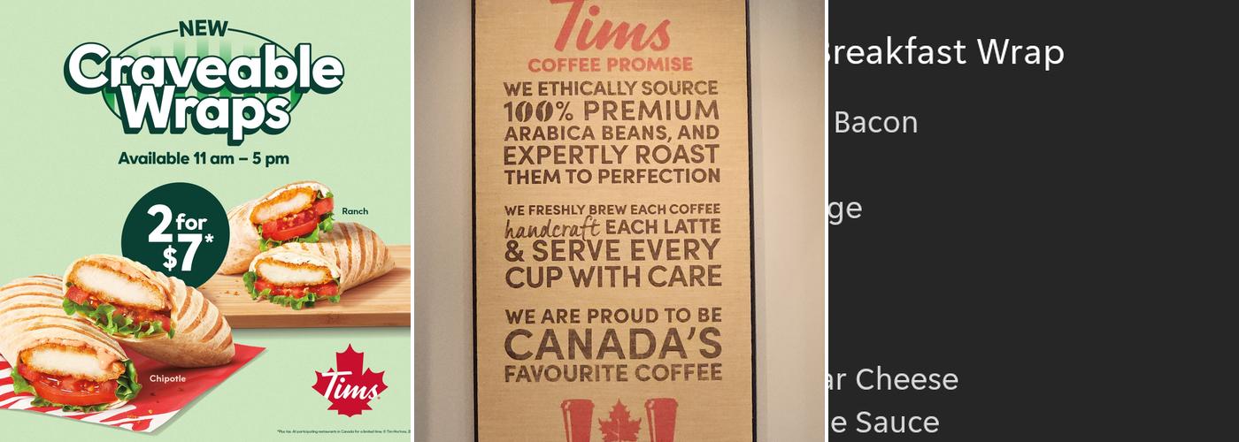 Tim Hortons Menu
