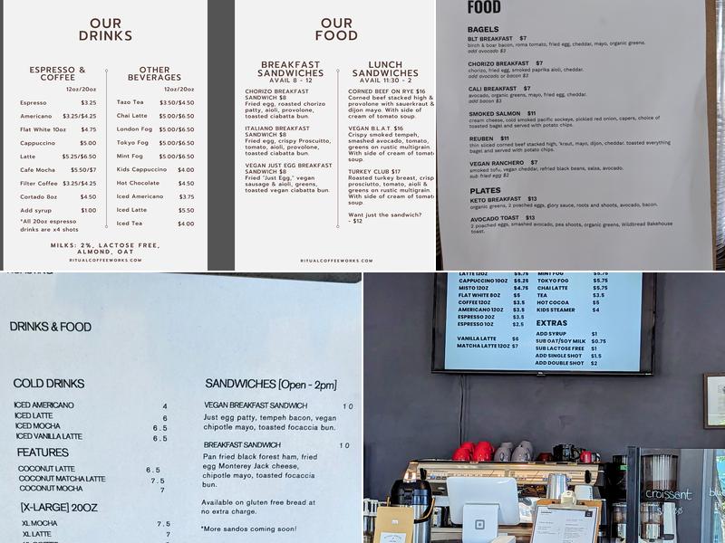Ritual Coffeeworks Menu
