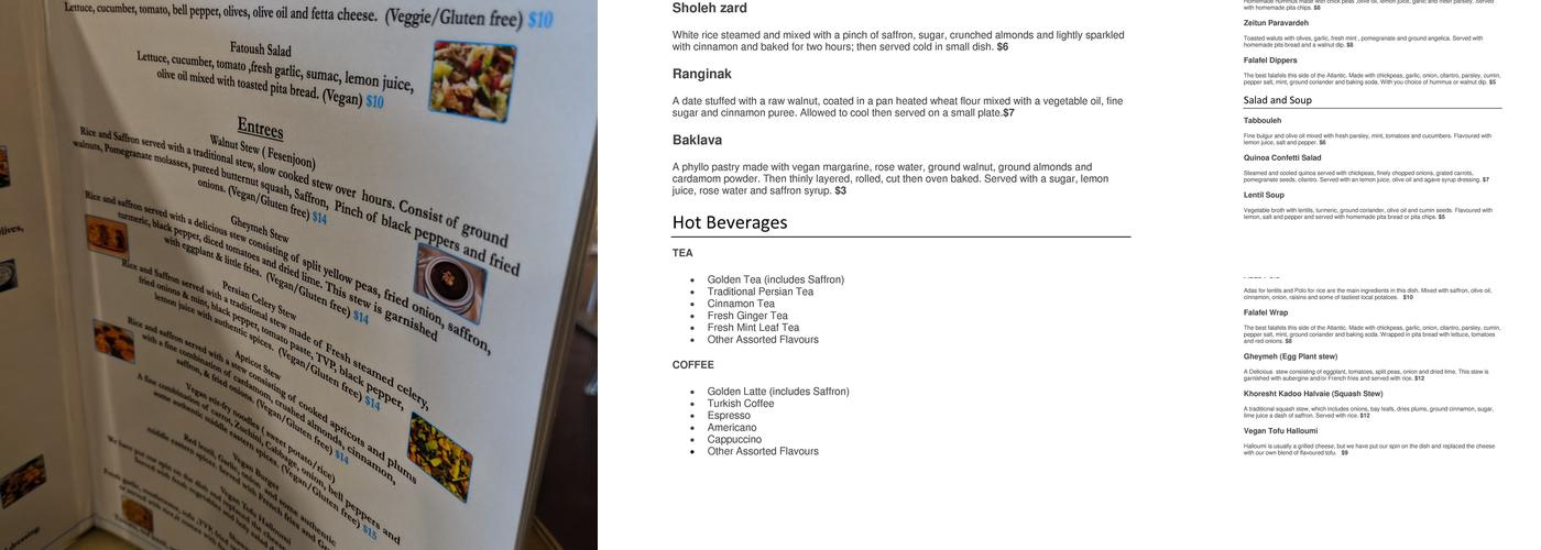 Cinnamon Cafe Menu