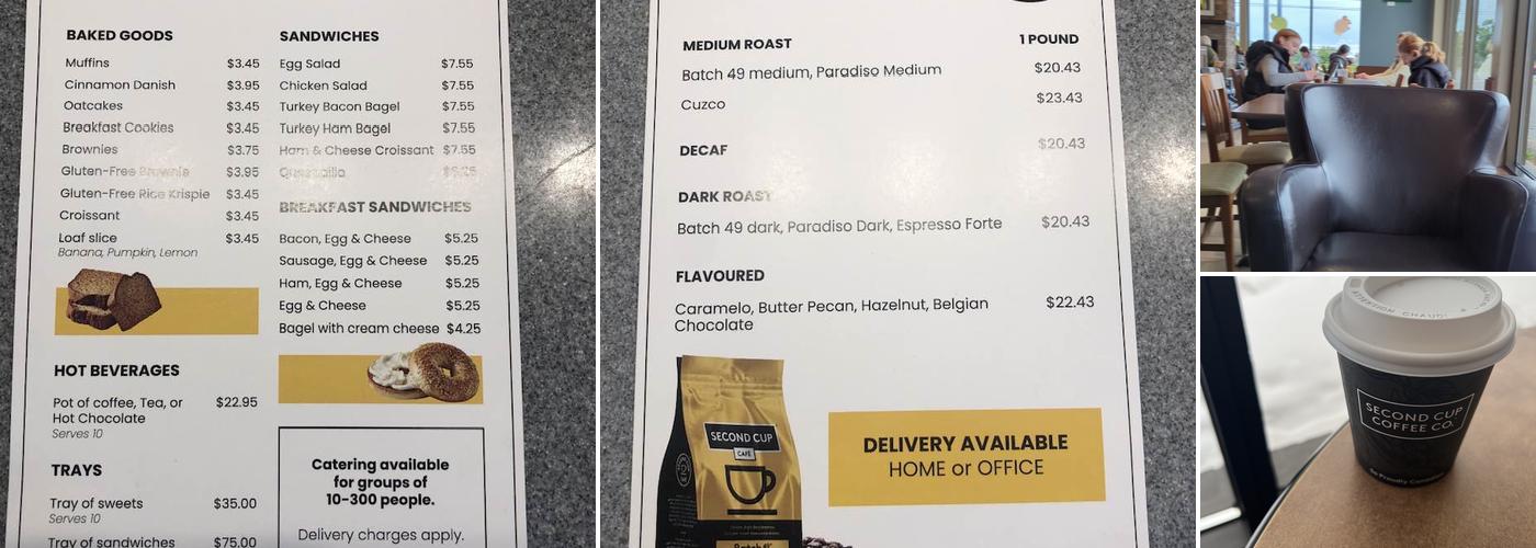 Second Cup Café Menu