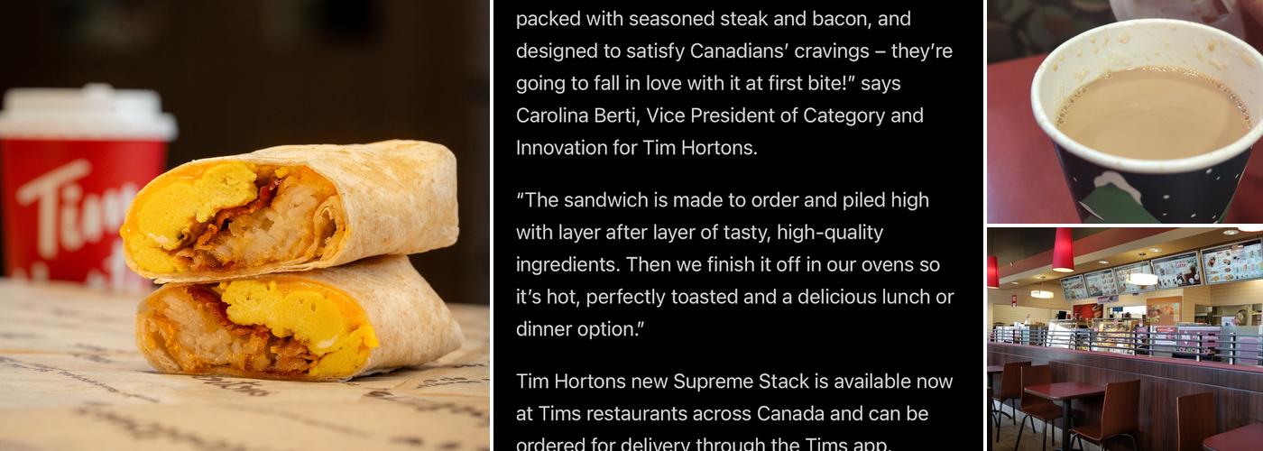 Tim Hortons Menu