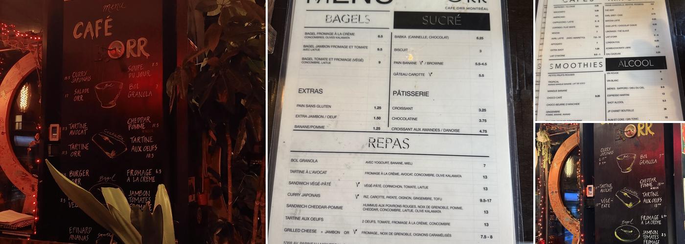 Café Orr Menu