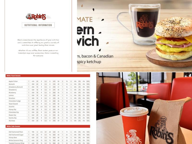 Robins Donuts Menu