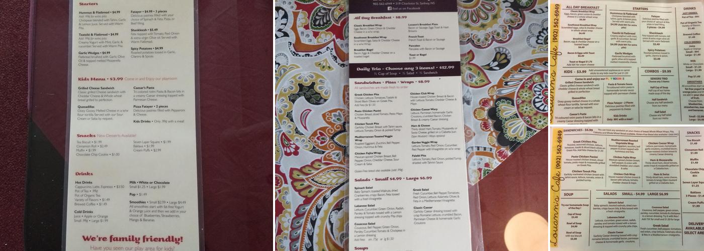 Louann's Café Menu