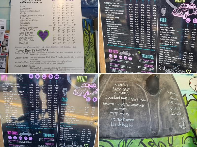 Coffee Luv Bug Menu