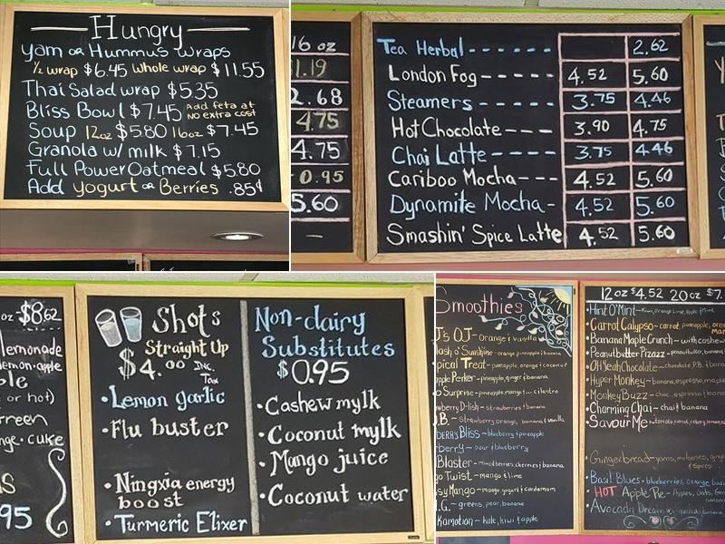 Smashin' Smoothies Menu