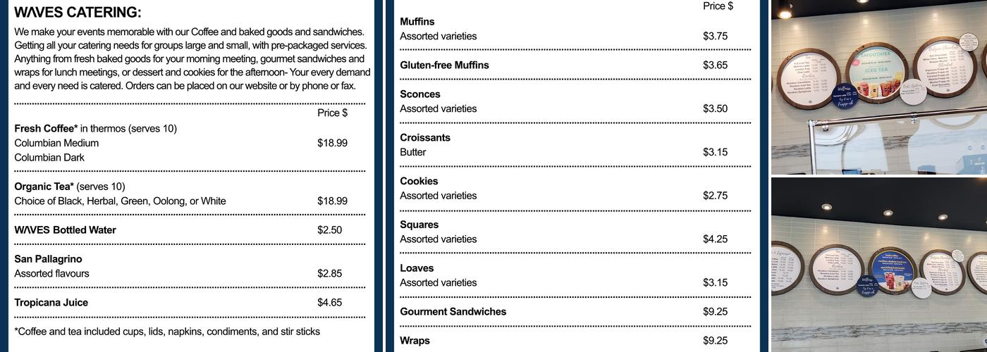 Waves Coffee House - Rabbit Hill Menu