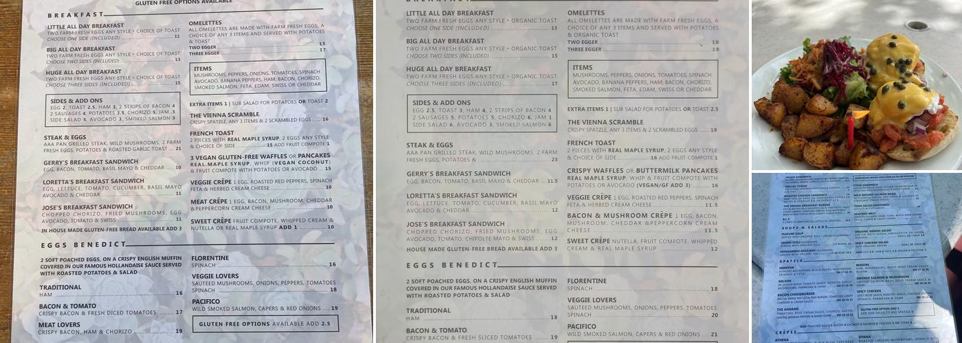 The Vienna Cafe Menu