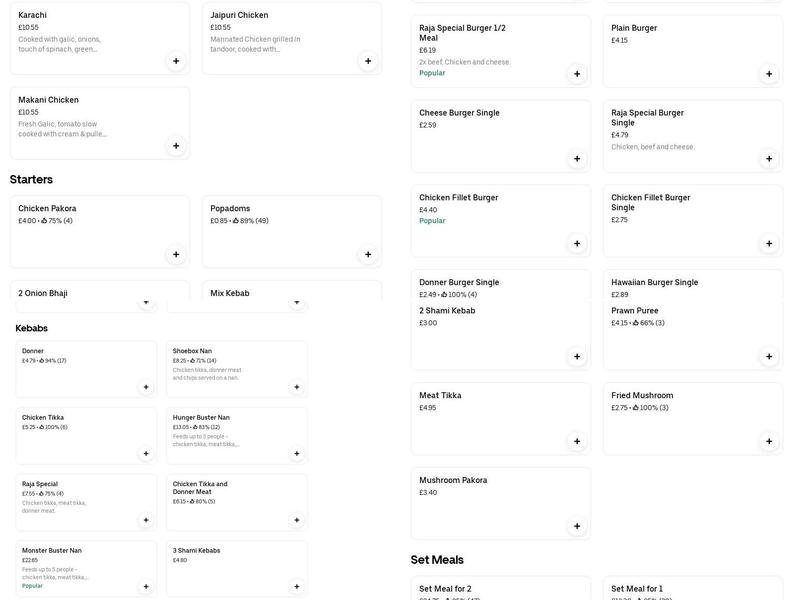 Raja Traditional Pakistani Cuisine Menu