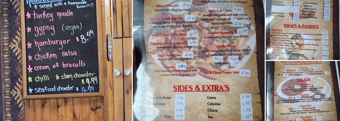 Old Warehouse Restaurant & Lounge Menu