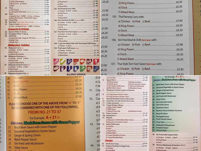 New Pioneer Takeaway Menu