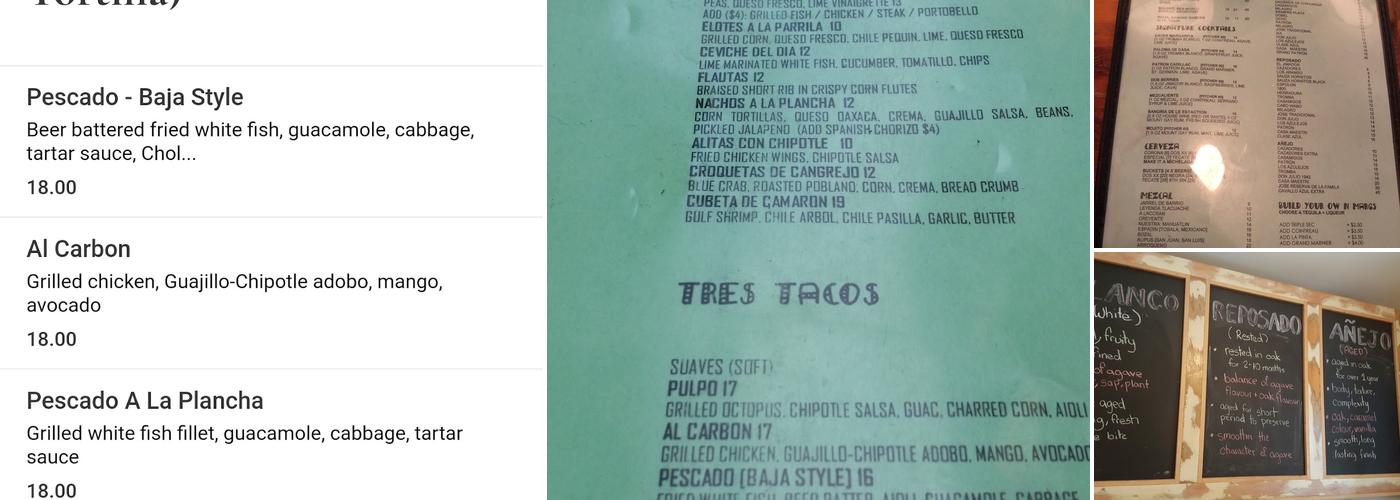 Playa Cabana Menu
