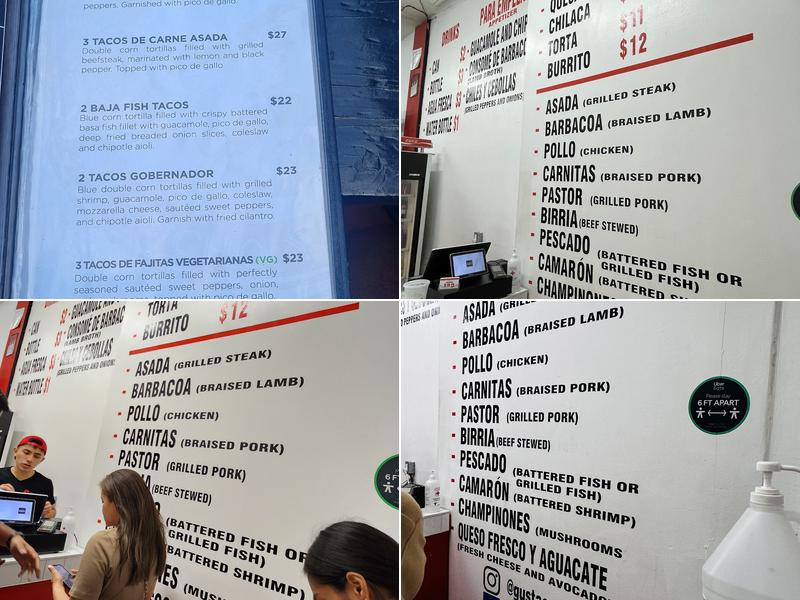 Gus Tacos Menu
