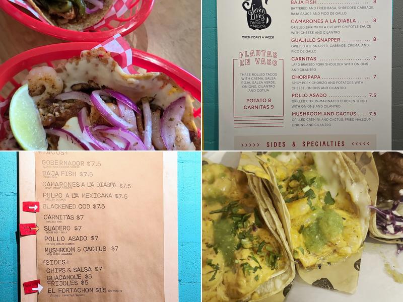Seven Lives Tacos y Mariscos Menu